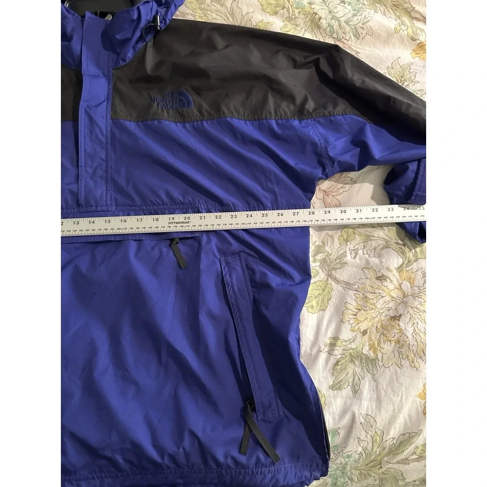 VTG The North Face Purple & Black Pullover 1/4 Zip Windbreaker Jacket L-XL hood